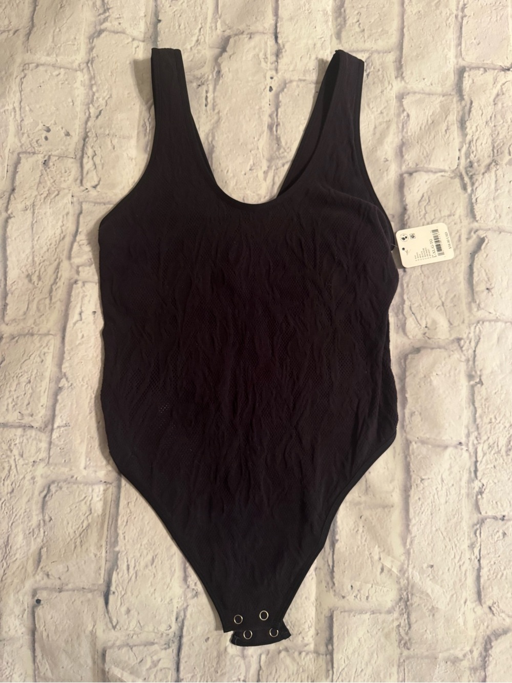 Scoop Neck Black Bodysuit - Women